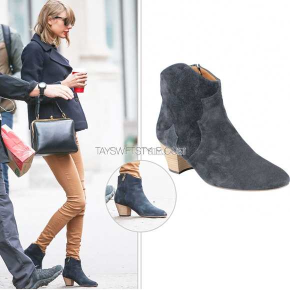 Isabel Marant Dicker Black Suede Ankle Boots Booties Western Cowboy Heel sz 37 - Picture 15 of 16